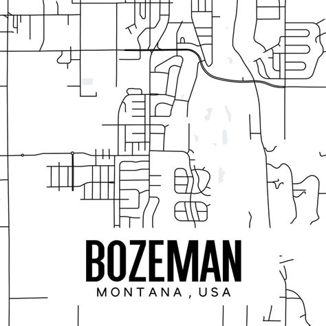 Bozeman Montana Map Printable Montana Map Art Bozeman Map - Etsy