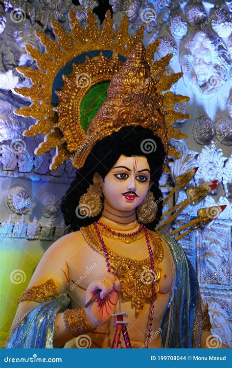 Hindu Festival Durgotsab Picture. the Face of Goddess Kartik Stock Photo - Image of beauty ...