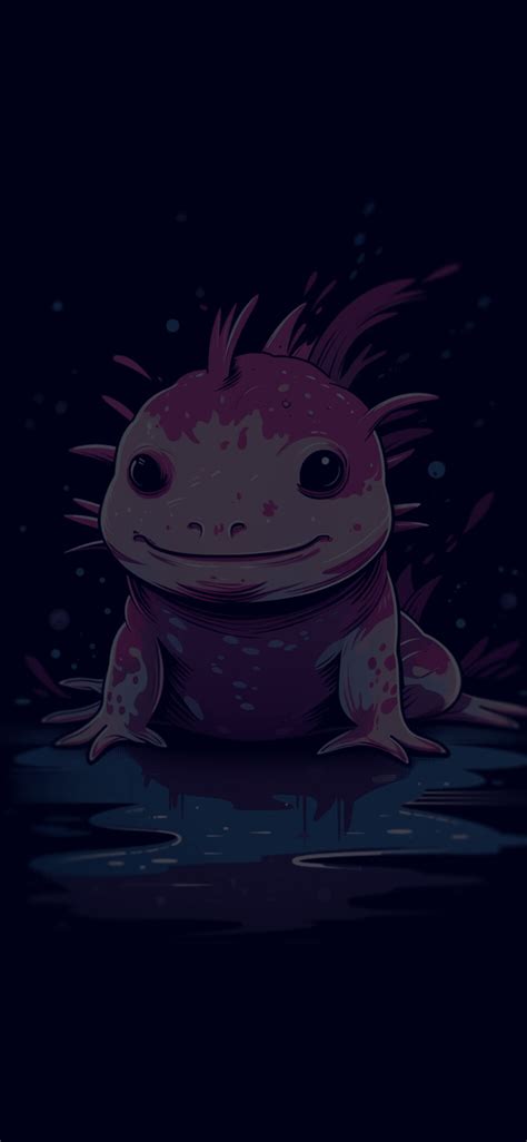 Pink Axolotl Dark Blue Wallpapers - Pink Axolotl Wallpaper iPhone