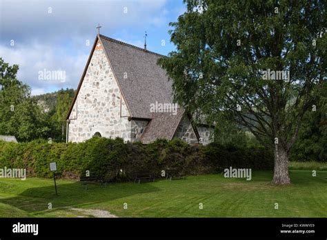 LIDEN, SWEDEN ON JULY 22, 2017. Liden Old Church from 1480. The Church was built by the ...