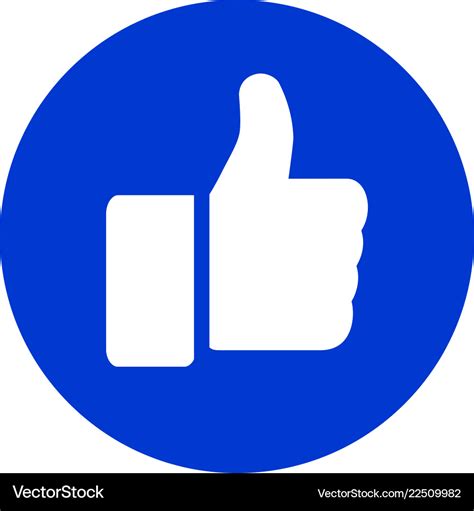 Like icon on blue circle Royalty Free Vector Image