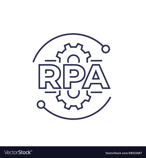 Rpa line icon robotic process automation Vector Image