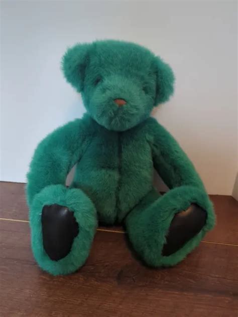 VINTAGE 1992 GUND VICTORIA'S SECRET Green Teddy Bear Vinyl Paw Pads Plush Toy $15.00 - PicClick