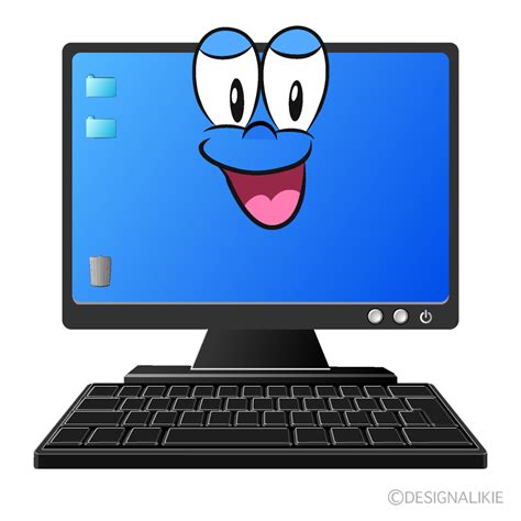 Free Smiling Computer Cartoon Clipart Image | Charatoon