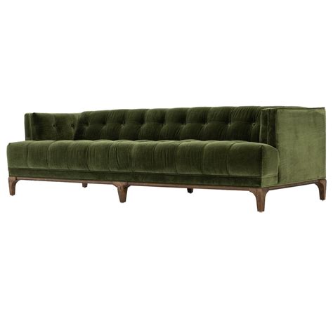 Dylan Mid-Century Modern Olive Green Velvet Tufted Sofa | Zin Home - Fourhands