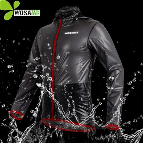 WOSAWE 3 Colors Cycling Rain Jacket Men Raincoat Waterproof Windproof MTB Ultralight Windbreaker ...