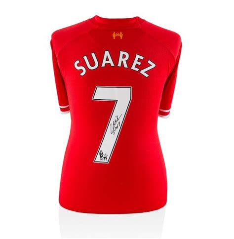 Luis Suarez Signed Liverpool Shirt 2013/2014 - Number 7 Autograph ...