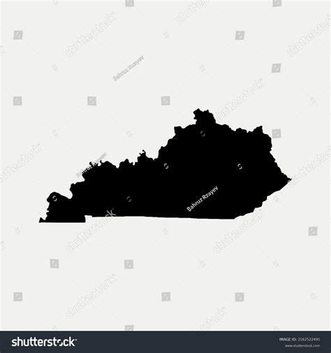 Map Kentucky United States Outline Silhouette Stock Vector (Royalty ...