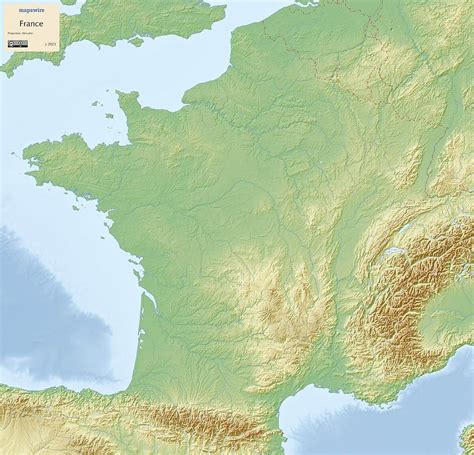 Physical Map Of France Blank