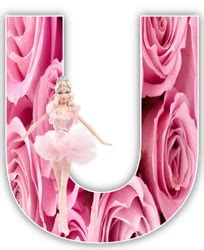 Alfabeto de Barbie Balletista en fondo de rosas. | Oh my Alfabetos! Abc ...
