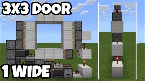 Minecraft Bedrock - 1 Wide 3x3 Door Tutorial - YouTube