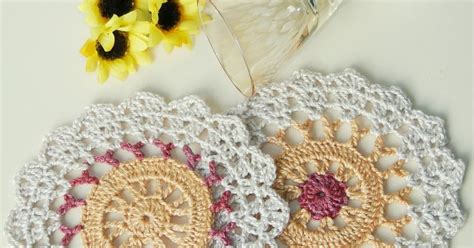Pink Rose Crochet: Coasters Porta-Copos