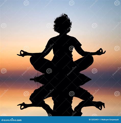 Evening yoga meditation stock image. Image of exercising - 3253451