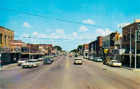 Main Street in Weatherford, Oklahoma 1959 | Weatherford, Summer travel, Route