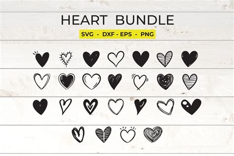 Distressed Heart SVG, Heart Svg Bundle, Doodle (1149428)