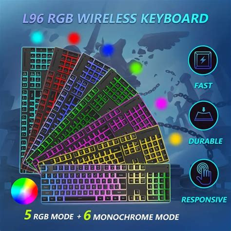 Wireless Keyboard Mouse Combo 3000mah Rechargeable Rgb Full - Temu