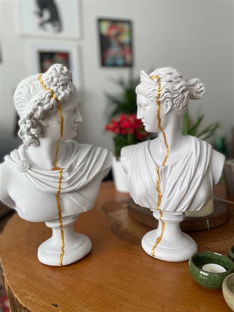 Large Artemis and Apollo Statues Sculptures ,13 Inches,2 Greek Roman ...