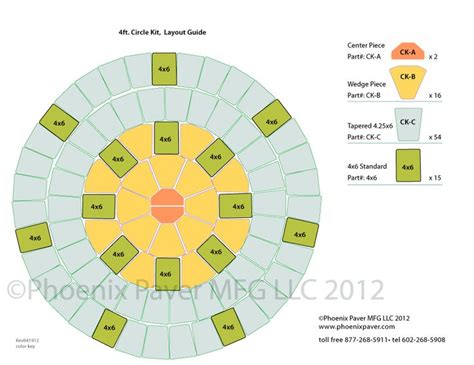 Pavers Circle Kit 4ft Layout guide, color key | Pavers, Paver, Paver ...