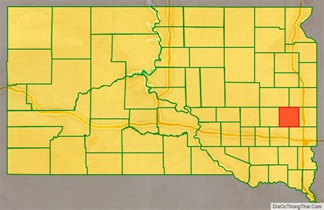 Map of Lake County, South Dakota - Thong Thai Real