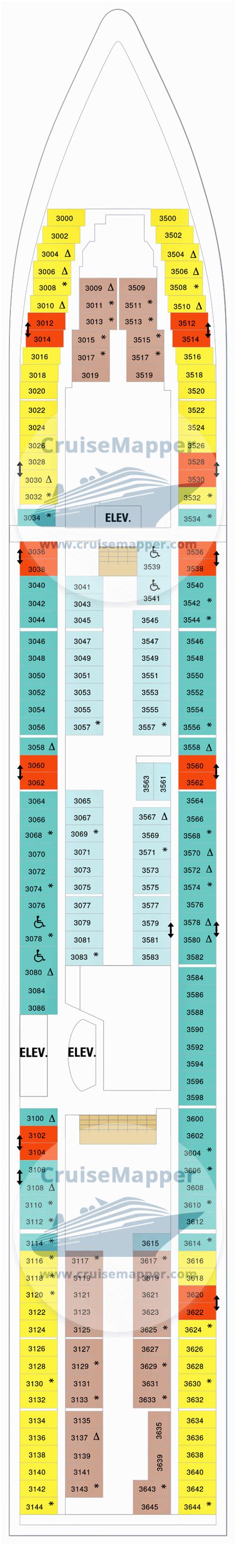 Serenade Of The Seas deck 3 plan | CruiseMapper