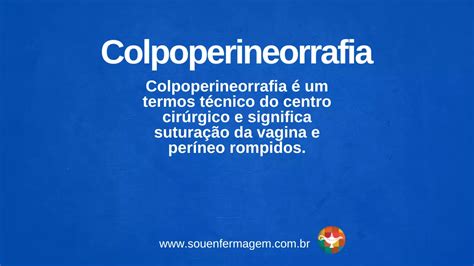 Colpoperineorrafia - Sou Enfermagem