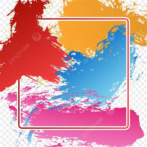 Abstract Color Splash Vector Design Images, Abstract Dirty Colored Splash Frame, Paint, Splash ...