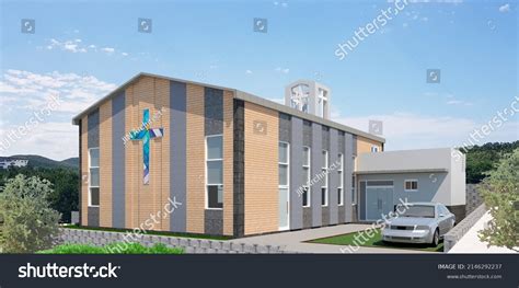 3d Rendering Brick Church Country Architectural Stock Illustration 2146292237 | Shutterstock