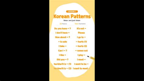 Relax and just listen. 20 Korean-English sentence patterns and 100 ...