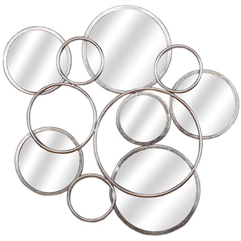 Silver Circular Abstract Mirrored Wall Art | Wholesale by Hill Interiors