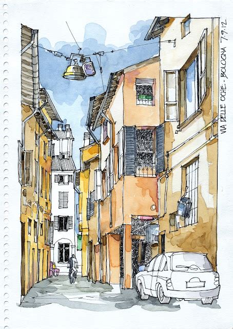 JR Sketches: Italia 2º Set 2012. 17x24, Pen & Watercolor