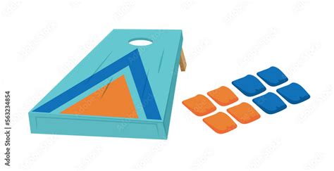 cornhole game with board and bag Stock Vector | Adobe Stock