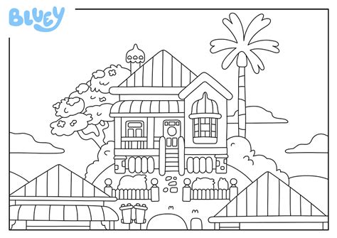 Print Your Own Colouring Sheet Of Bluey's House | Free coloring pages ...