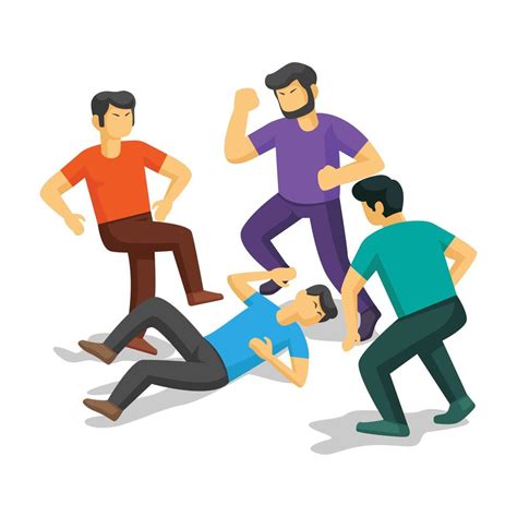 trois hommes se battant sur la victime - Telecharger Vectoriel Gratuit, Clipart Graphique ...