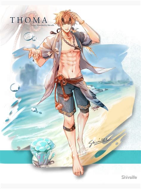 "Thoma - Summer Skin Splash Art | Genshin Impact | Fanart by Shivaille" Art Print by Shivaille ...