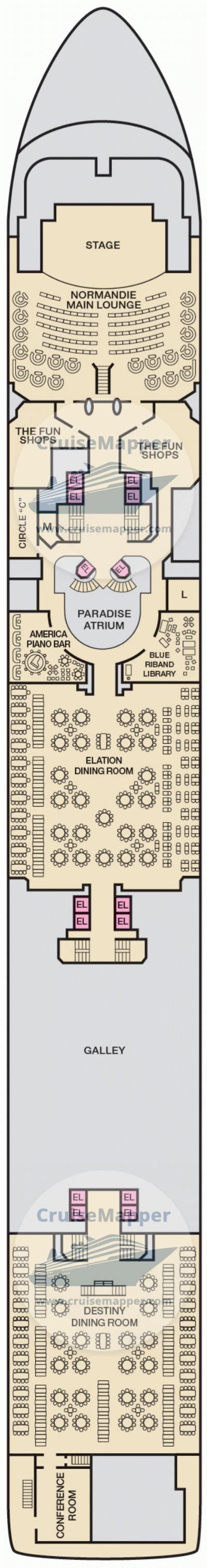 Carnival Paradise deck 8 plan | CruiseMapper