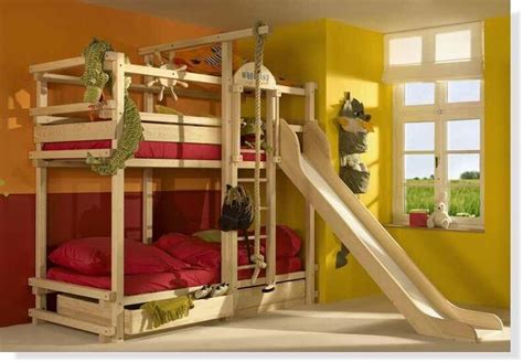 Boys bunk bed with slide and rope swing. | Jax Lake o Room | Pinterest ...