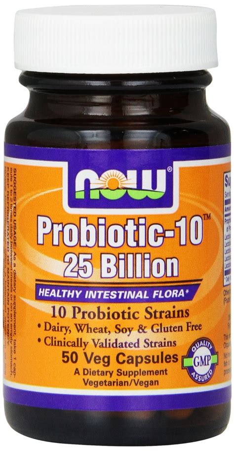 NOW Foods Probiotic-10 25 Billion - Probiotic Supplement - Fermented Foods and Probiotics