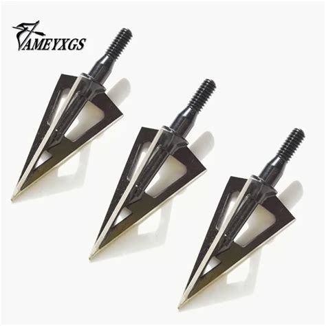 9 Pcs 100Grain Broadhead Hunting Arrowhead Steel Blades Black ...