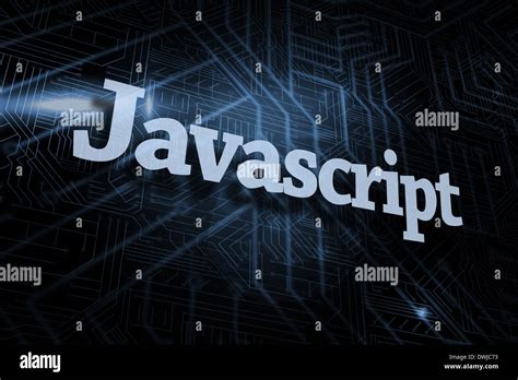 Javascript against futuristic black and blue background Stock Photo - Alamy