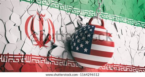 Us America Iran Relations Usa Flag Stock Illustration 1164296512