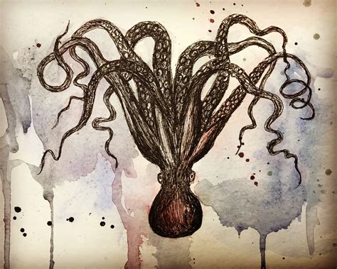 8x10 Watercolor & Ink Octopus Art Print on Card Stock Paper and Signed. - Etsy Singapore