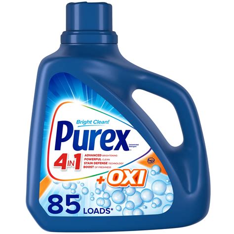 Purex Liquid Laundry Detergent Plus OXI, Stain Defense Technology, 128 Fluid Ounces, 85 Wash ...