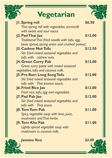 Menu at Pad Thai Takeaway restaurant, Dargaville