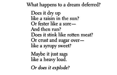 Dream Deferred by Langston Hughes Meaning