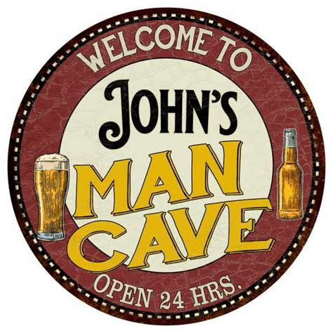 John's Man Cave 12" Round Metal Sign Kitchen Bar Wall Décor 200120035074 - Walmart.com - Walmart.com