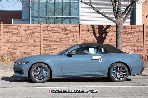 2024 Mustang EcoBoost Convertible Spied in Vapor Blue w/Blue Brembos ...