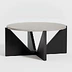 Miro Concrete Coffee Table with Black Ebonized White Oak Wood Base | Crate & Barrel Canada