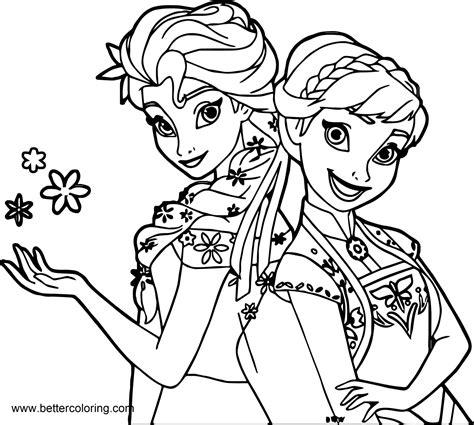 Frozen Elsa And Anna Coloring Pages - Free Printable Coloring Pages