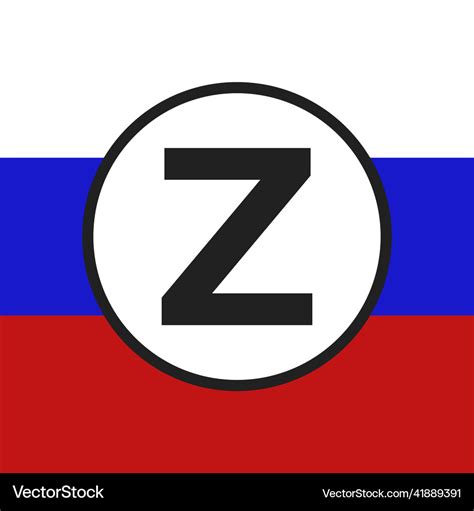 Russia flag with letter z Royalty Free Vector Image