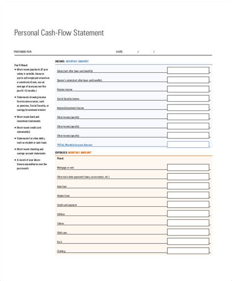 Cash Flow Statement - 10+ Examples, Format, Pdf